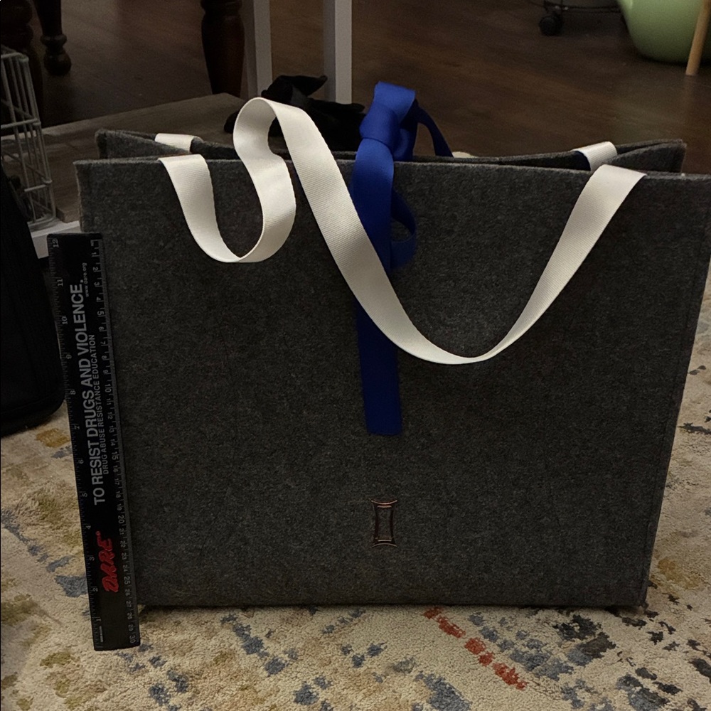 Kit and Ace Gray Bag with White and Blue Accents